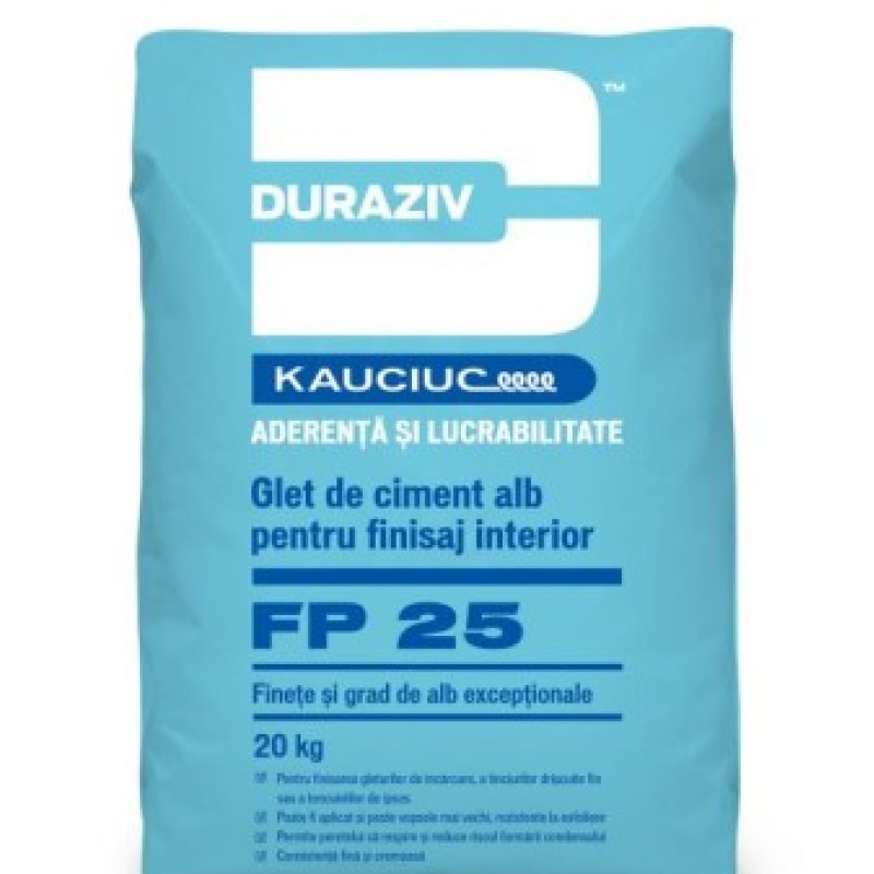 DURAZIV FP 25 Glet de finisare pe bază de ciment alb	