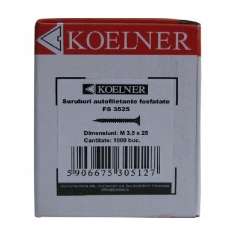 Suruburi autoforante Kolner pentru gips carton 3.5 x 25 mm	