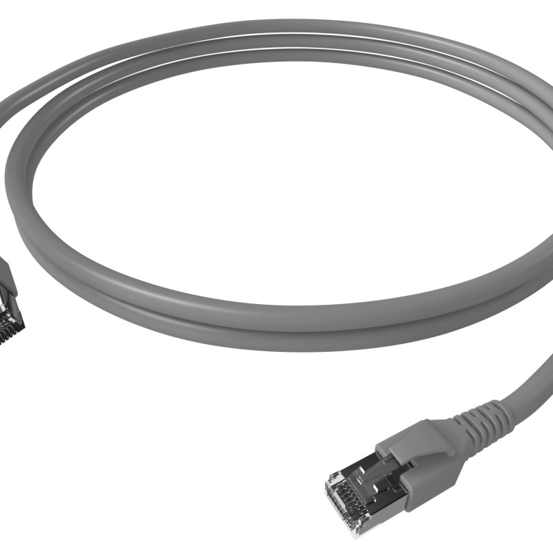 Patchcablu Cat.6a/10GB ecranat RJ45,LS0H,gri 0,33m