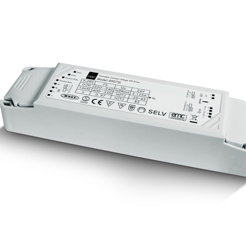 Driver 75W 230V 24 DC IP20 DALI, Push to DIM, 1-10V